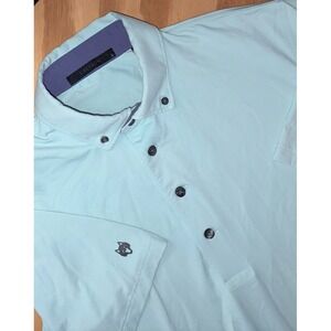 Greyson Performance Short Sleeve Golf Polo Mens Small Light Blue Solid
